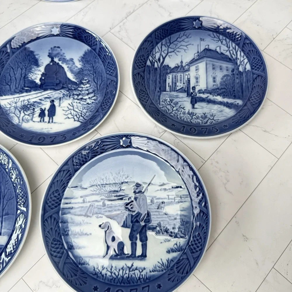 Royal Copenhagen VTG Christmas Plates 1968, 69, 71, 72, 73, 75, 76 & 77 -Denmark